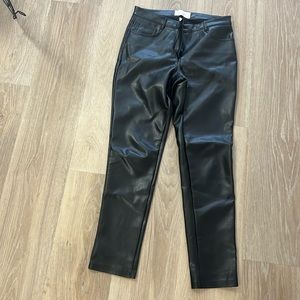 Aritzia Melina slim vegan leather pant. Machine washable